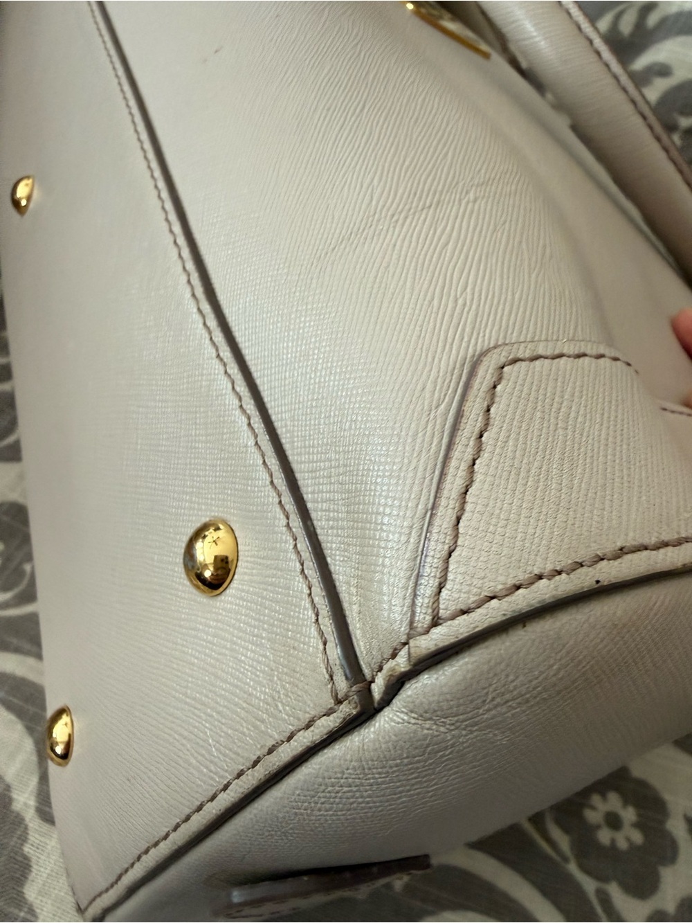 MCM Beige/Taupe Leather Dome Satchel with Gold Hardware - Picture 9 of 16